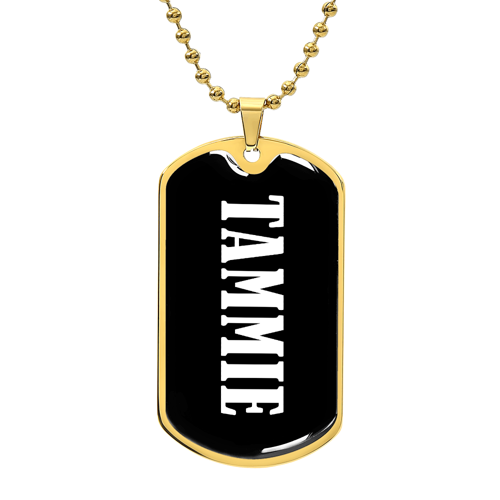 Tammie v03 - 18k Gold Finished Luxury Dog Tag Necklace