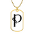 Initial P v001-34 - 18k Gold Finished Luxury Dog Tag Necklace