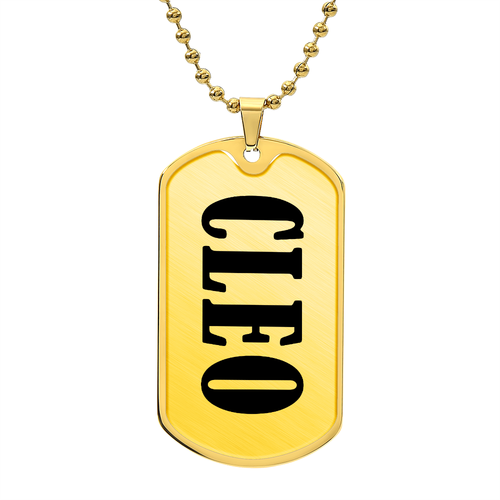 Cleo v01 - 18k Gold Finished Luxury Dog Tag Necklace