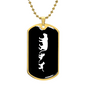 Mama Lioness With 2 Cubs v3 - 18k Gold Finished Luxury Dog Tag Necklace