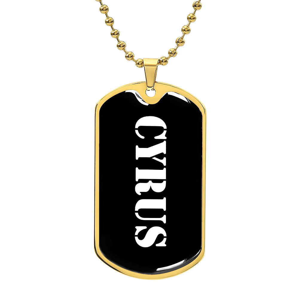 Cyrus v3 - 18k Gold Finished Luxury Dog Tag Necklace
