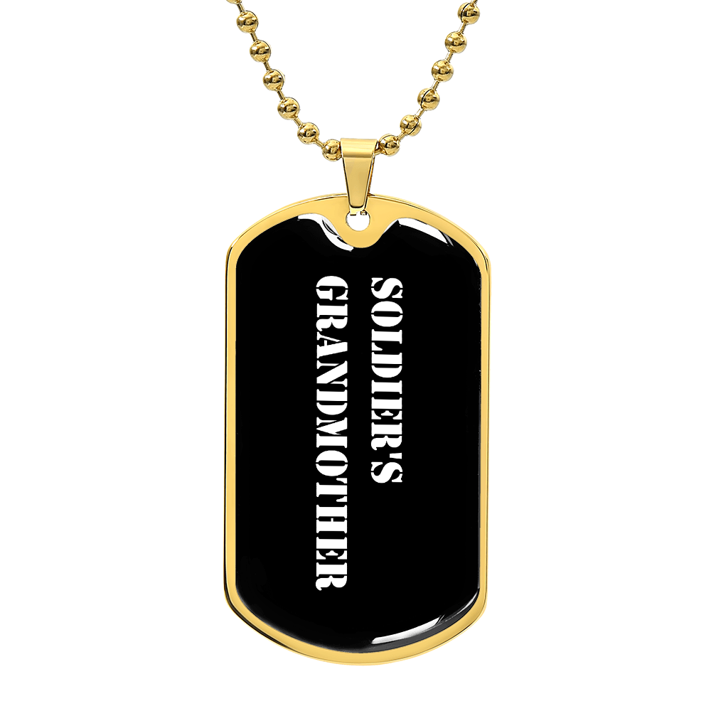 Soldier's Grandmother v3 - 18k Gold Finished Luxury Dog Tag Necklace
