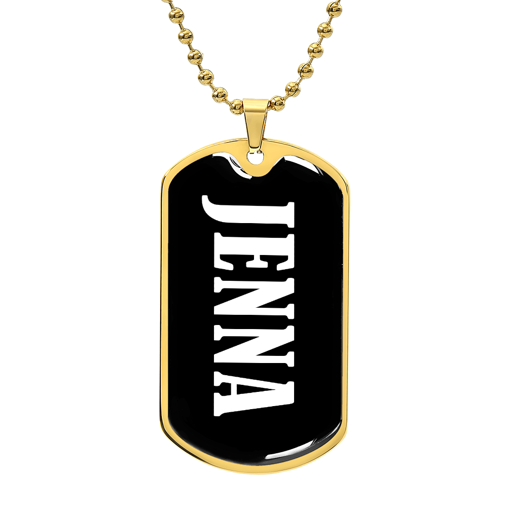 Jenna v03 - 18k Gold Finished Luxury Dog Tag Necklace