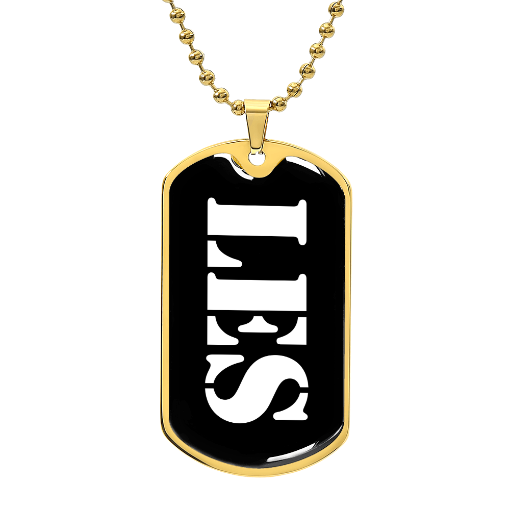 Les v3 - 18k Gold Finished Luxury Dog Tag Necklace
