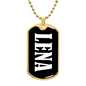 Lena v01w - 18k Gold Finished Luxury Dog Tag Necklace