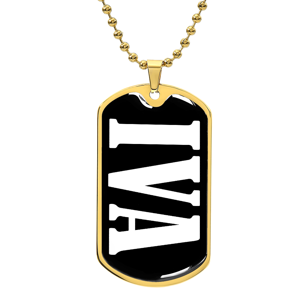 Iva v03 - 18k Gold Finished Luxury Dog Tag Necklace