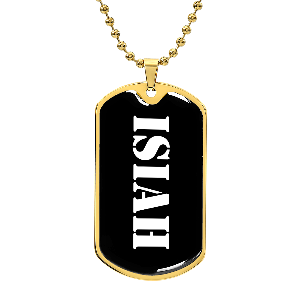Isiah v3 - 18k Gold Finished Luxury Dog Tag Necklace