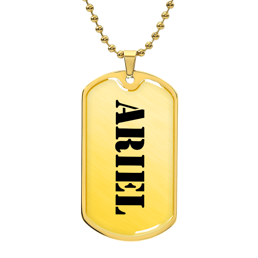 Ariel - 18k Gold Finished Luxury Dog Tag Necklace