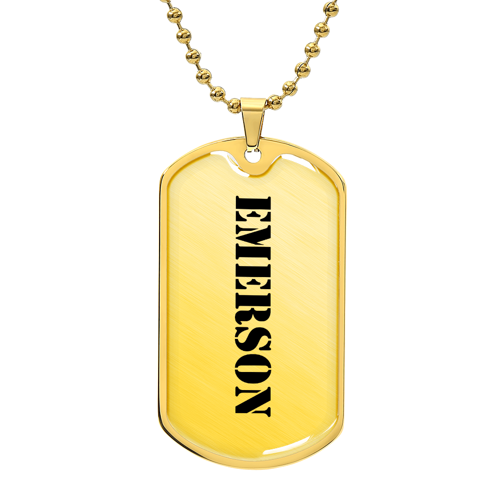 Emerson - 18k Gold Finished Luxury Dog Tag Necklace