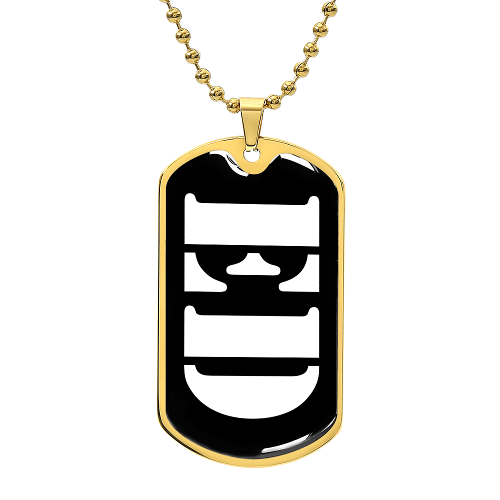 Ed v3 - 18k Gold Finished Luxury Dog Tag Necklace