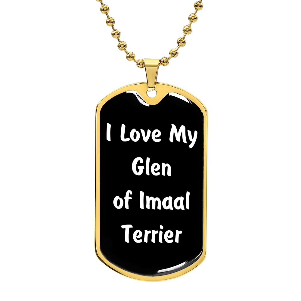Love My Glen of Imaal Terrier v6 - 18k Gold Finished Luxury Dog Tag Necklace