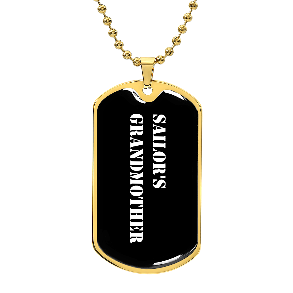 Sailor's Grandmother v3 - 18k Gold Finished Luxury Dog Tag Necklace
