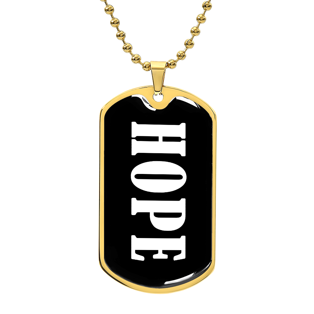 Hope v03 - 18k Gold Finished Luxury Dog Tag Necklace