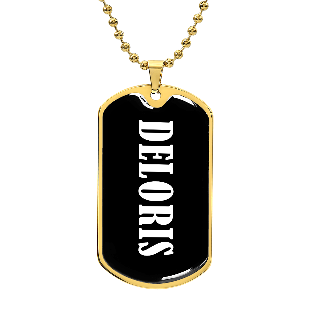 Deloris v03 - 18k Gold Finished Luxury Dog Tag Necklace