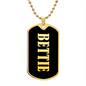 Bettie v02 - 18k Gold Finished Luxury Dog Tag Necklace