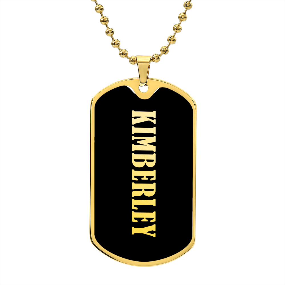 Kimberley v02 - 18k Gold Finished Luxury Dog Tag Necklace