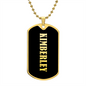 Kimberley v02 - 18k Gold Finished Luxury Dog Tag Necklace