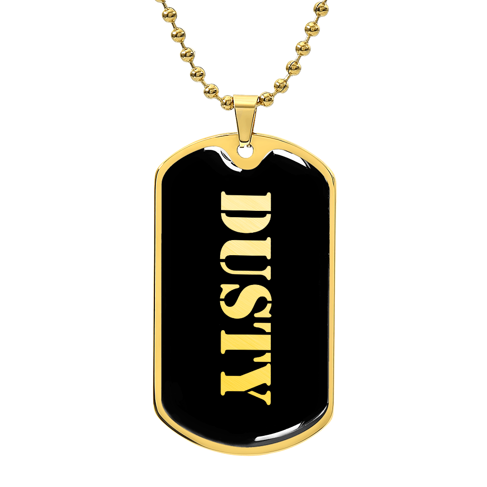 Dusty v2 - 18k Gold Finished Luxury Dog Tag Necklace