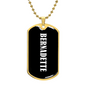 Bernadette v01w - 18k Gold Finished Luxury Dog Tag Necklace