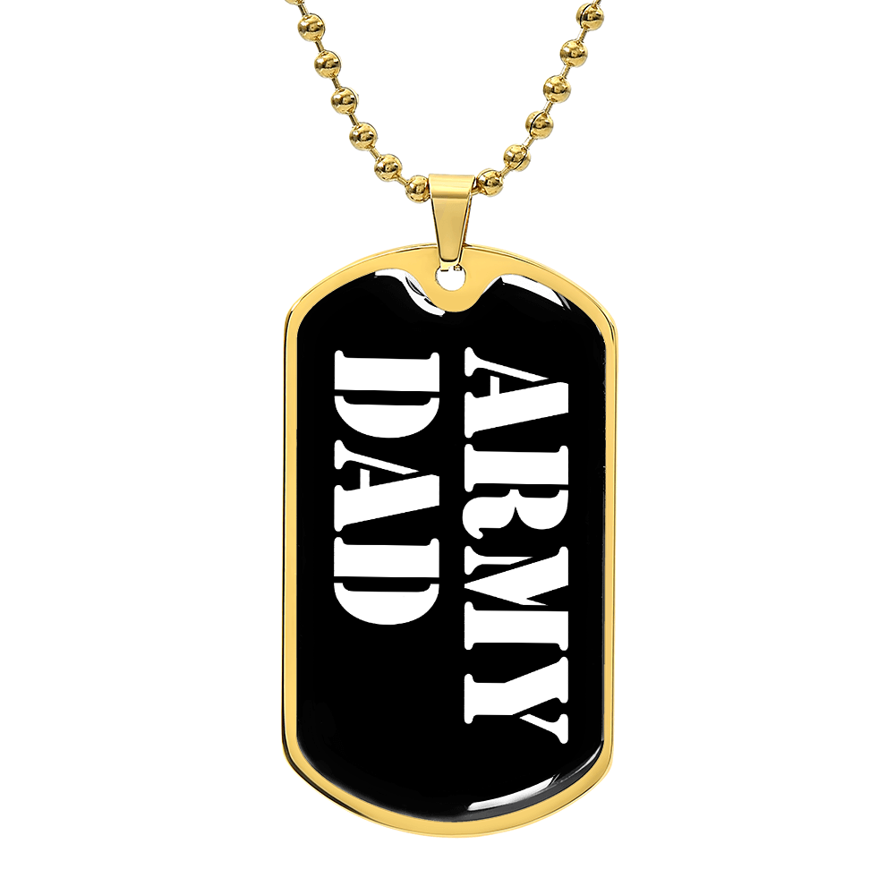 Army Dad v3 - 18k Gold Finished Luxury Dog Tag Necklace
