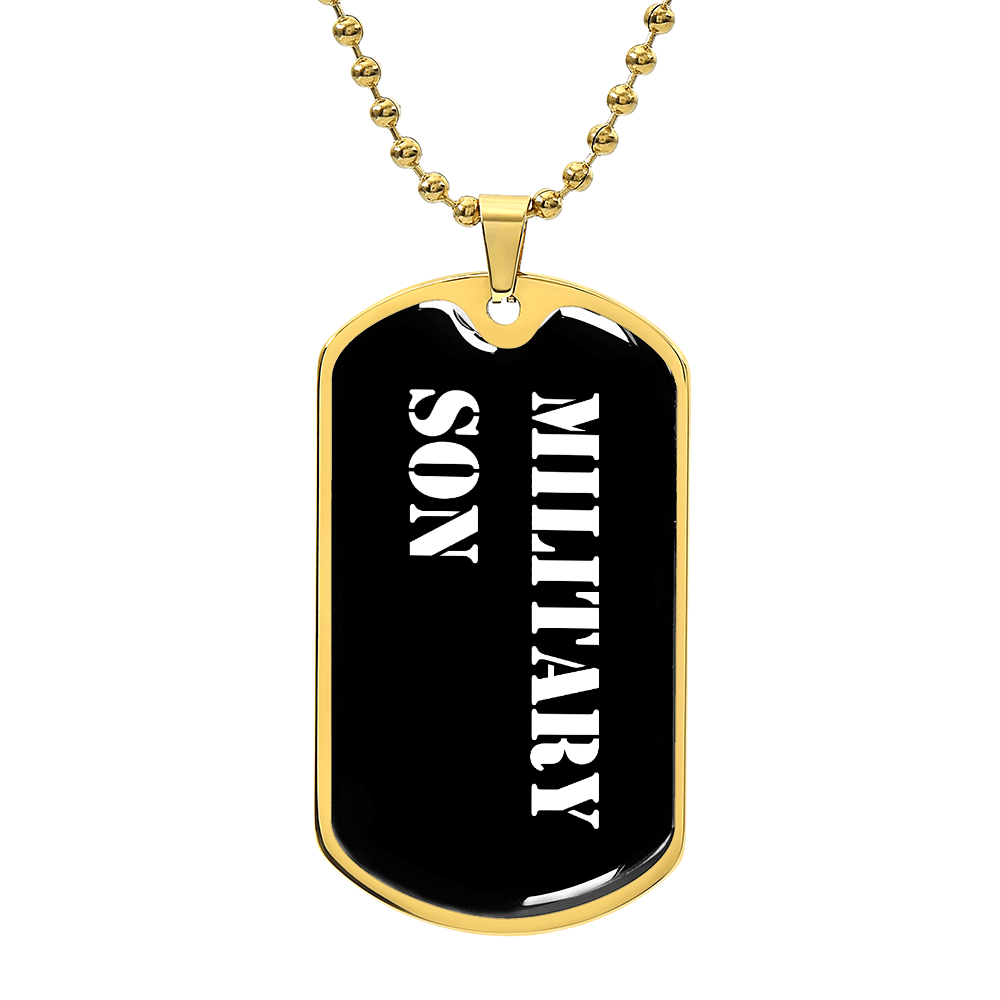 Military Son v3 - 18k Gold Finished Luxury Dog Tag Necklace
