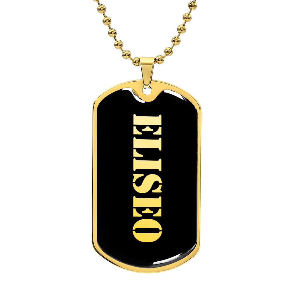 Eliseo v2 - 18k Gold Finished Luxury Dog Tag Necklace