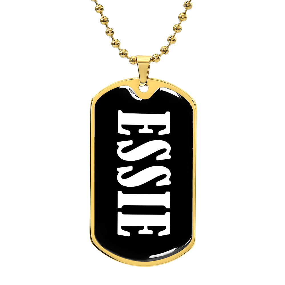 Essie v03 - 18k Gold Finished Luxury Dog Tag Necklace