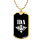 Ida v03a - 18k Gold Finished Luxury Dog Tag Necklace