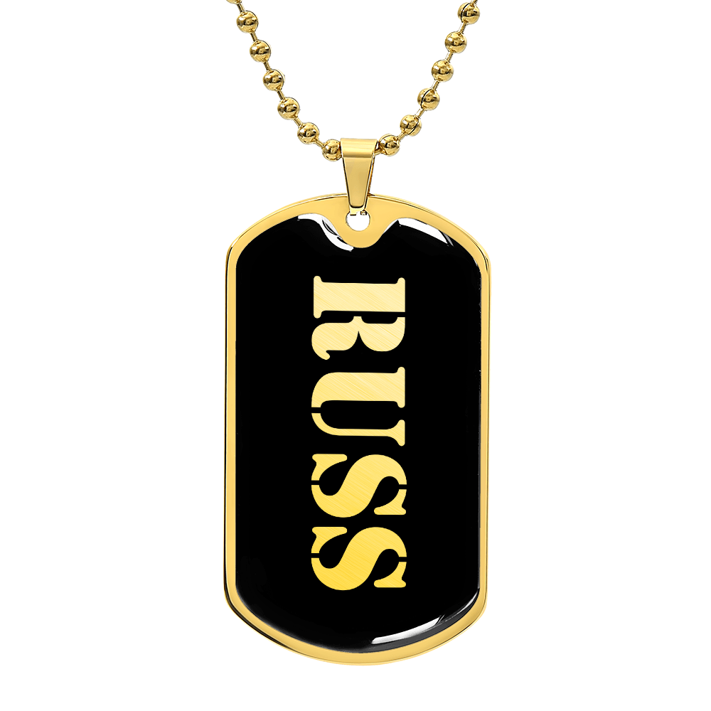 Russ v2 - 18k Gold Finished Luxury Dog Tag Necklace