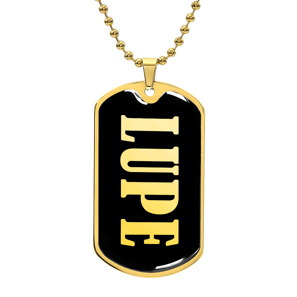 Lupe v02 - 18k Gold Finished Luxury Dog Tag Necklace