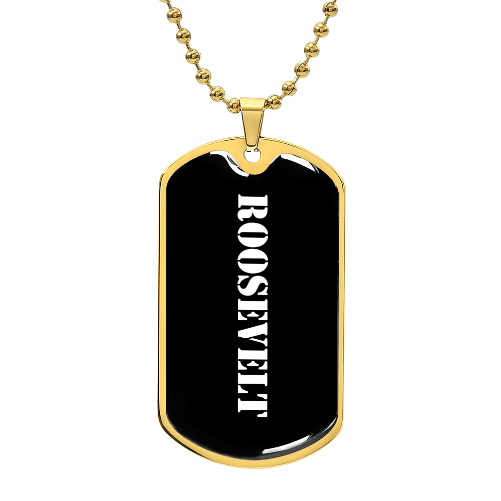 Roosevelt v3 - 18k Gold Finished Luxury Dog Tag Necklace