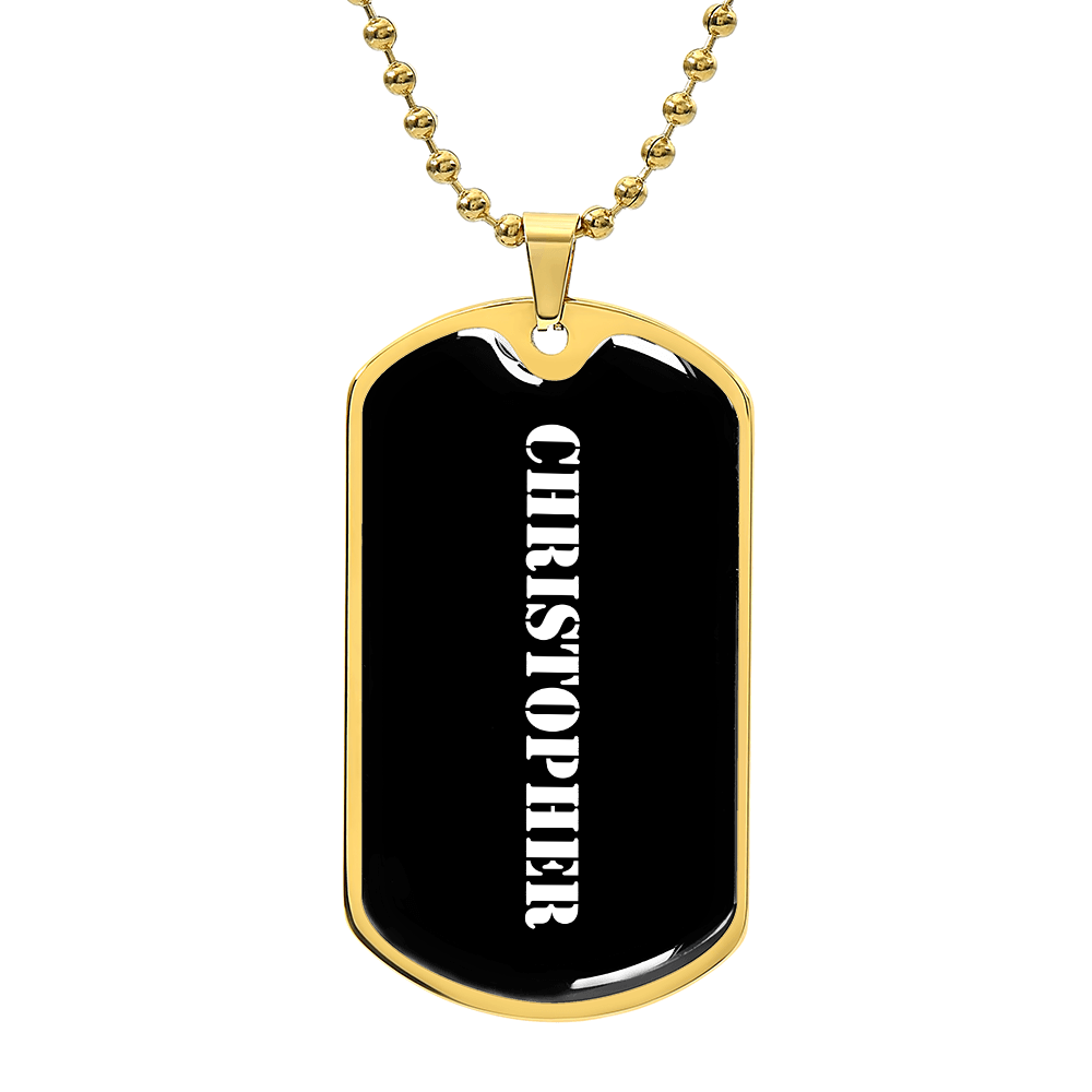 Christopher v3 - 18k Gold Finished Luxury Dog Tag Necklace