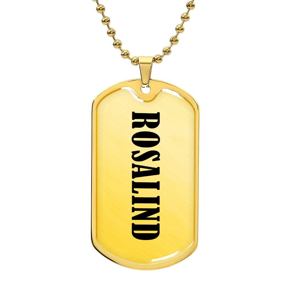 Rosalind v01 - 18k Gold Finished Luxury Dog Tag Necklace