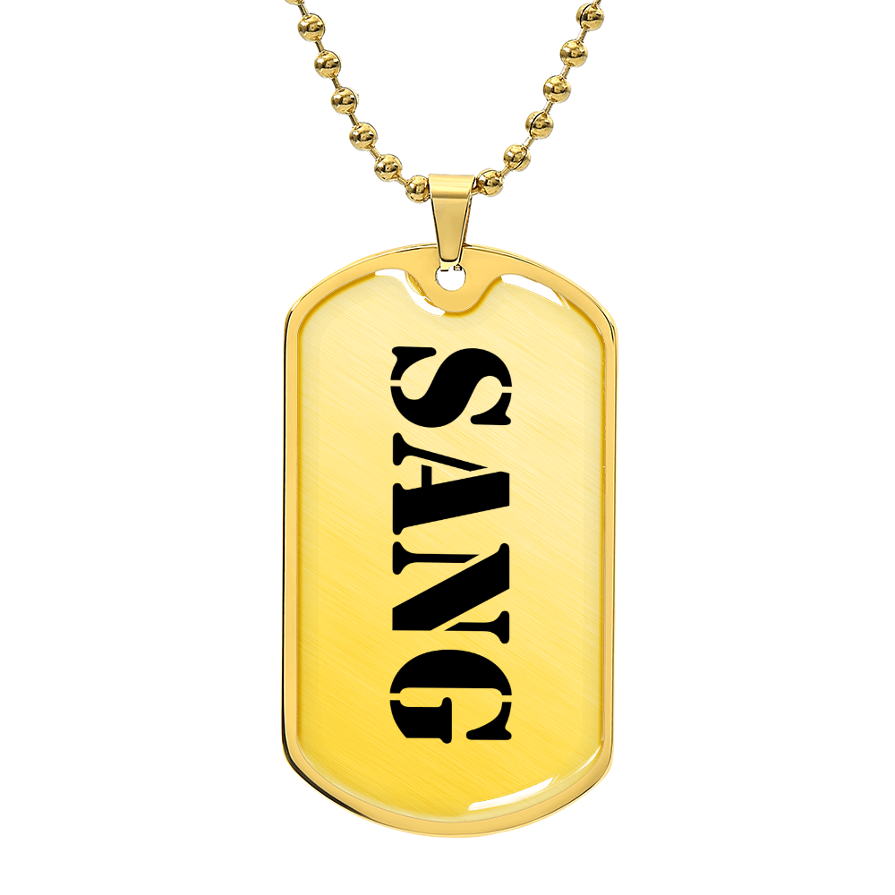 Sang - 18k Gold Finished Luxury Dog Tag Necklace