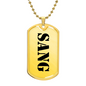 Sang - 18k Gold Finished Luxury Dog Tag Necklace