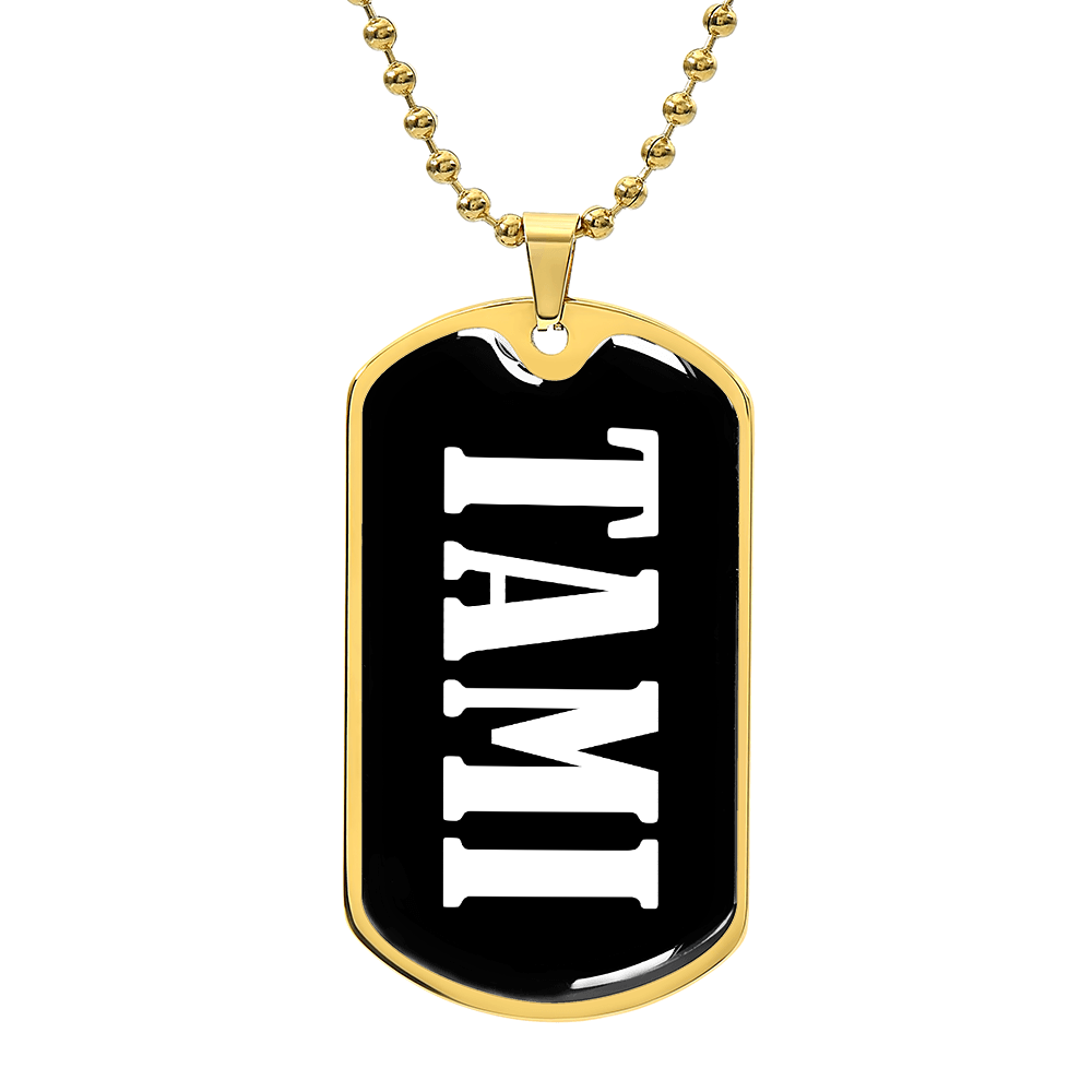 Tami v03 - 18k Gold Finished Luxury Dog Tag Necklace