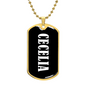 Cecelia v03 - 18k Gold Finished Luxury Dog Tag Necklace