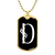 Initial D v001-33 - 18k Gold Finished Luxury Dog Tag Necklace