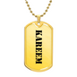 Kareem - 18k Gold Finished Luxury Dog Tag Necklace
