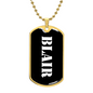 Blair v3 - 18k Gold Finished Luxury Dog Tag Necklace