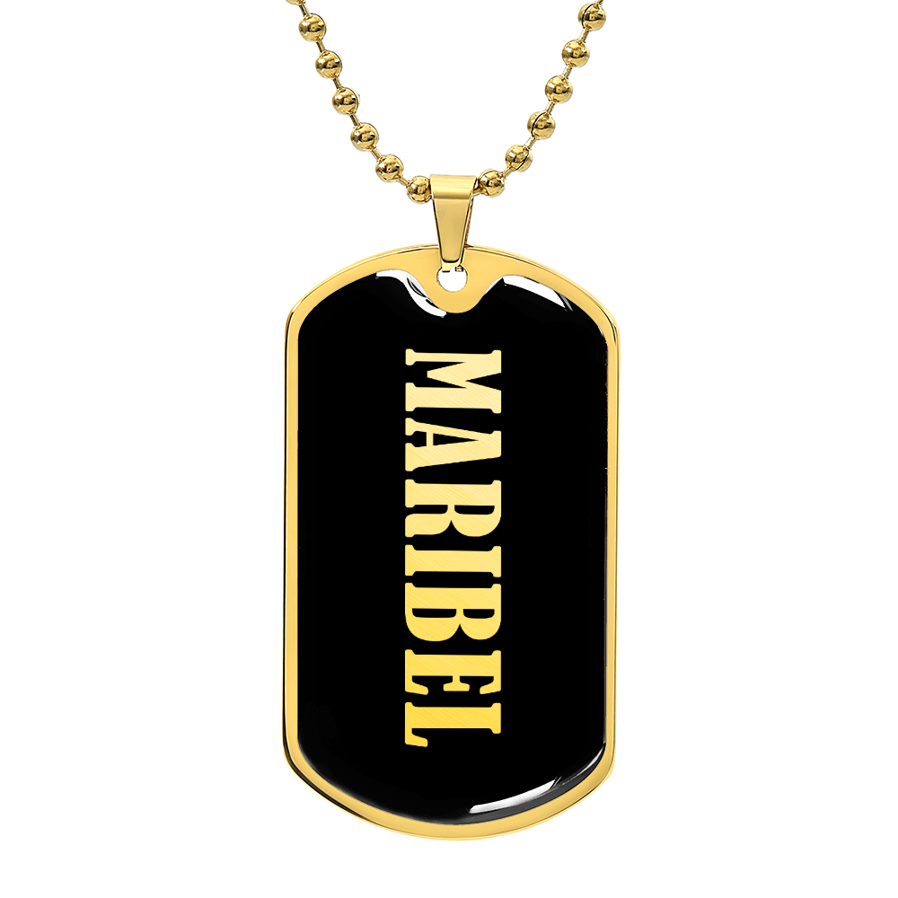 Maribel v02 - 18k Gold Finished Luxury Dog Tag Necklace