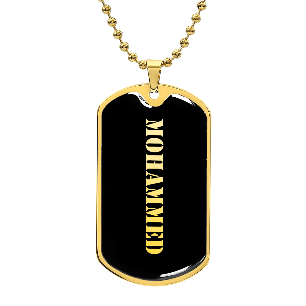 Mohammed v2 - 18k Gold Finished Luxury Dog Tag Necklace