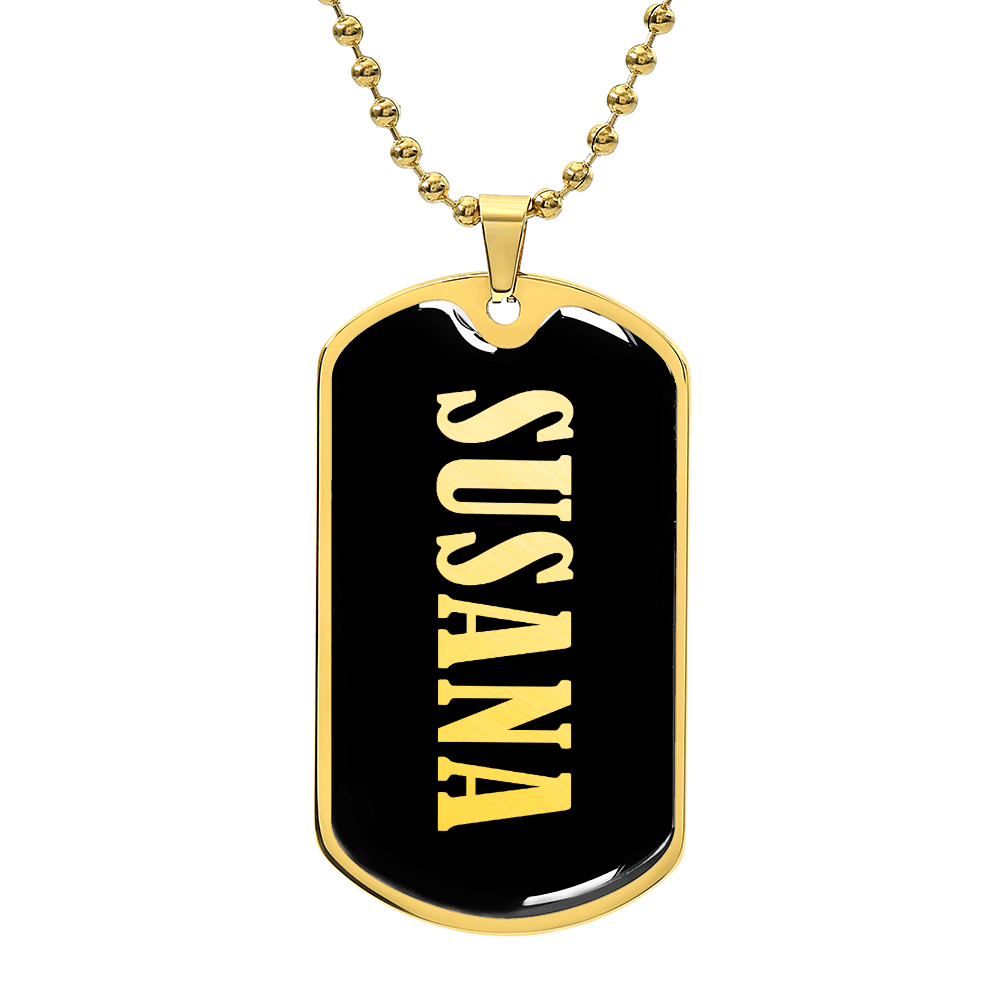 Susana v02 - 18k Gold Finished Luxury Dog Tag Necklace