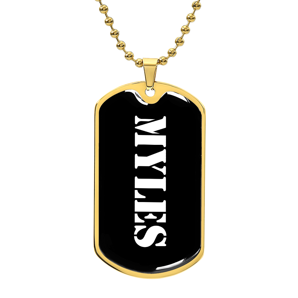 Myles v3 - 18k Gold Finished Luxury Dog Tag Necklace