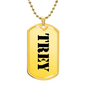 Trey - 18k Gold Finished Luxury Dog Tag Necklace