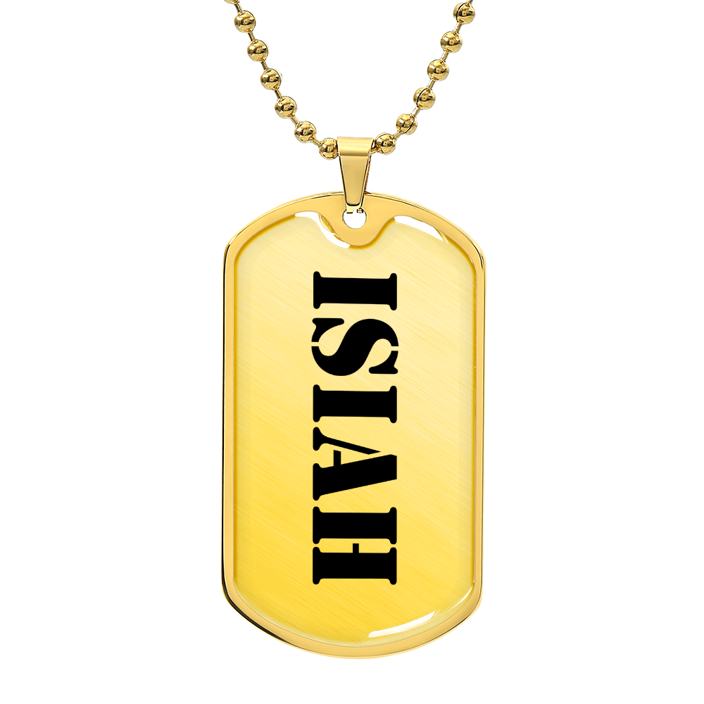 Isiah - 18k Gold Finished Luxury Dog Tag Necklace