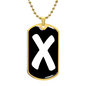 Initial X v3b - 18k Gold Finished Luxury Dog Tag Necklace