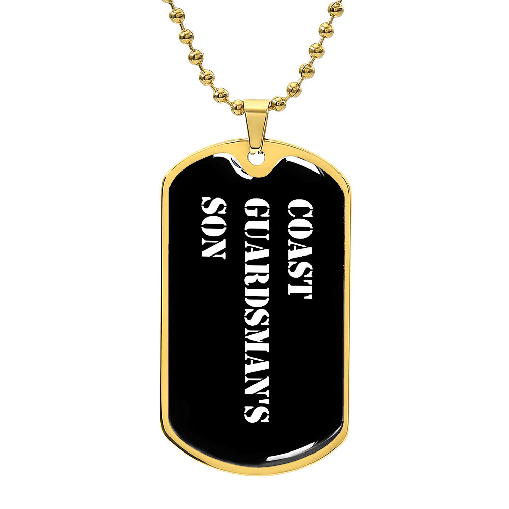 Coast Guardsman's Son v3 - 18k Gold Finished Luxury Dog Tag Necklace
