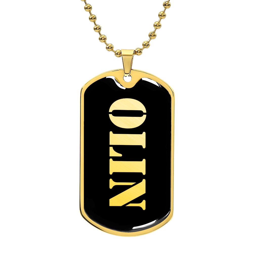 Olin v2 - 18k Gold Finished Luxury Dog Tag Necklace