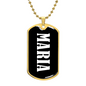Maria v01w - 18k Gold Finished Luxury Dog Tag Necklace